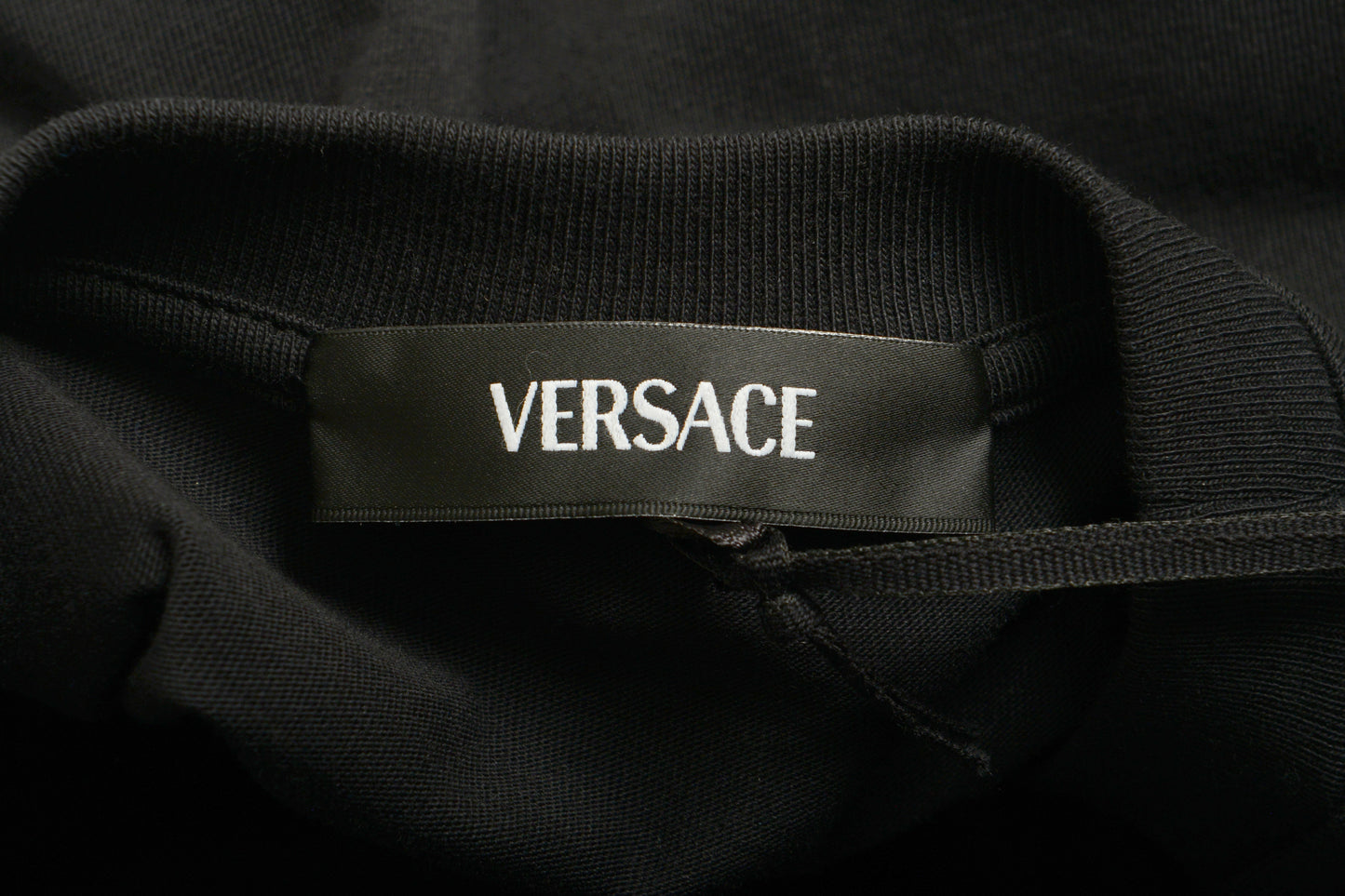 Versace Men's Black Logo Embroidered Crewneck Short Sleeve T-Shirt US XL IT 54
