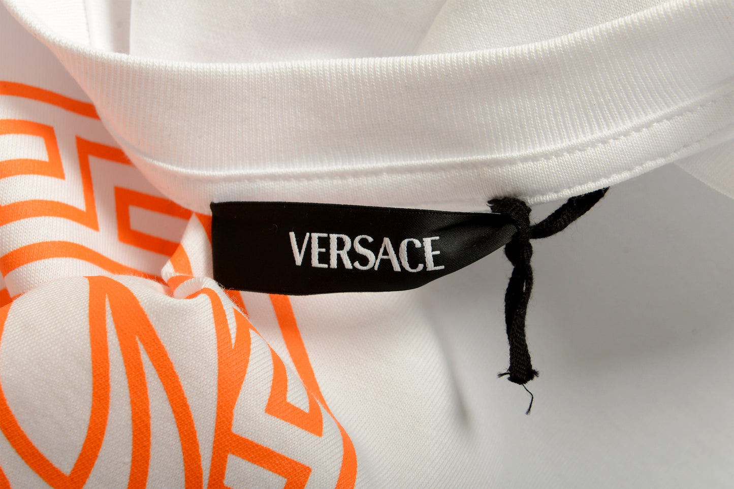 Versace Men's White Logo Print Crewneck Short Sleeve T-Shirt US M IT 50