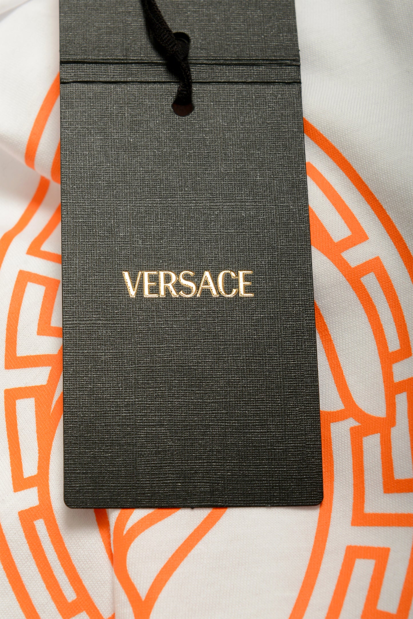 Versace Men's White Logo Print Crewneck Short Sleeve T-Shirt US M IT 50