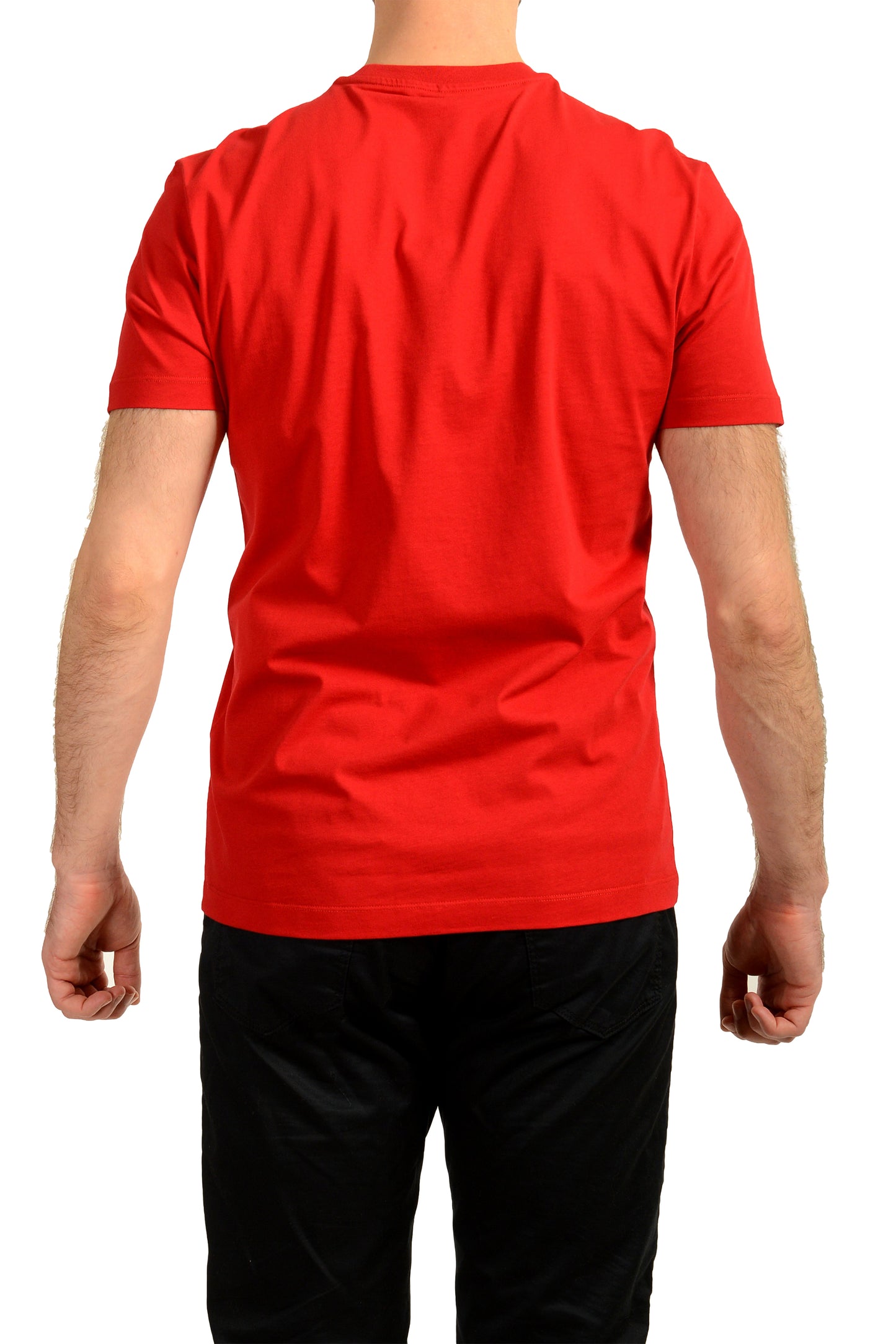 Versace Men's Red Gold Medusa Head Crewneck Short Sleeve T-Shirt US M IT 50