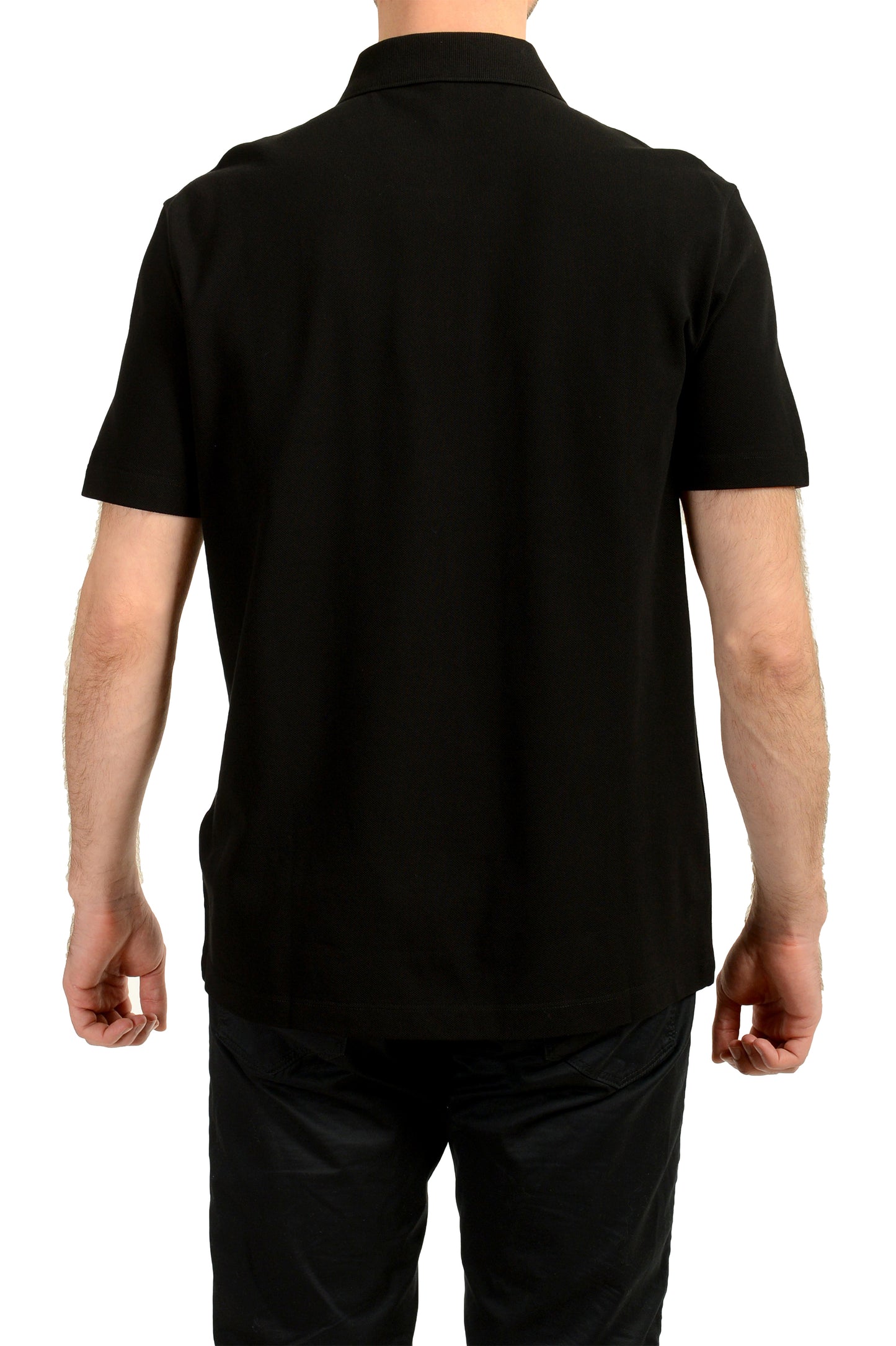 Versace Men's Black Logo Embroidery Short Sleeve Polo Shirt US XL IT 54