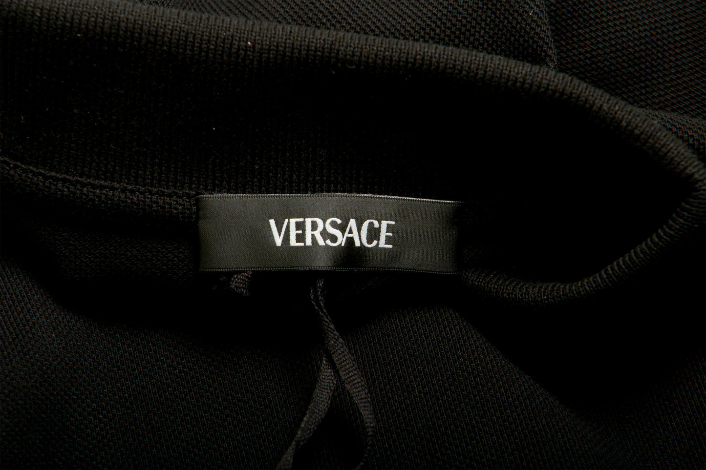 Versace Men's Black Logo Embroidery Short Sleeve Polo Shirt US XL IT 54