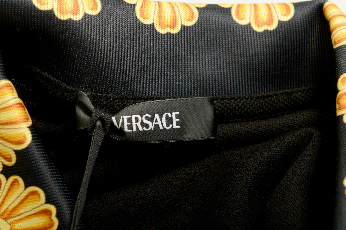 Versace Men's Black Barocco Print Short Sleeve Polo Shirt US XS IT 46