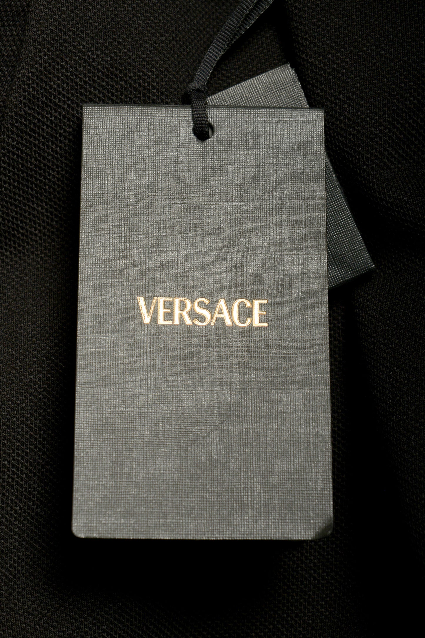 Versace Men's Black Barocco Print Short Sleeve Polo Shirt US XS IT 46
