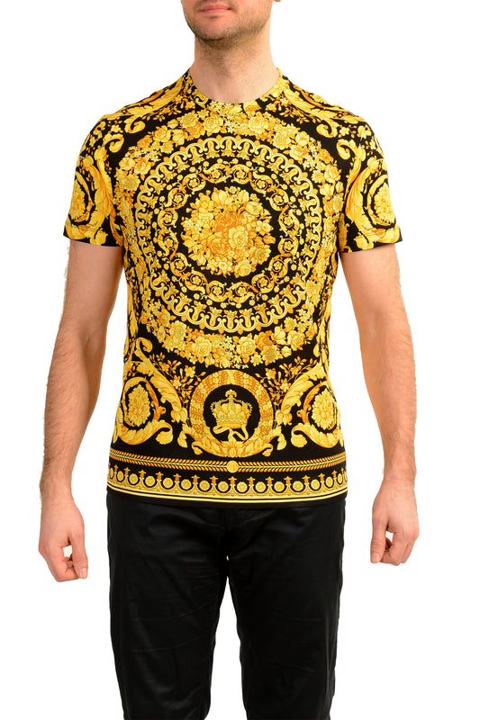 Versace Men's Barocco Print Crewneck Organic Cotton T-Shirt US L IT 52