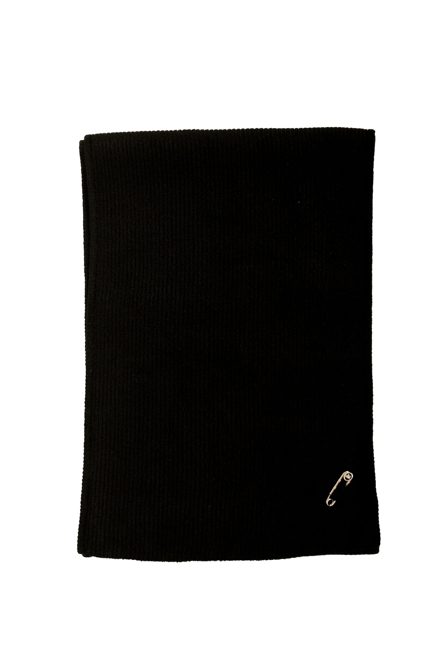 Versace Unisex Black Wool Ribbed Knitted Scarf