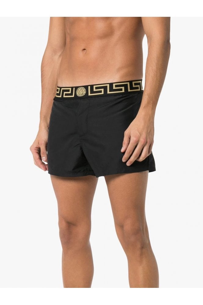 Versace Men's Gold Greeca Stripe Swimwear Swim Shorts Versace sz 7 US XL IT 54