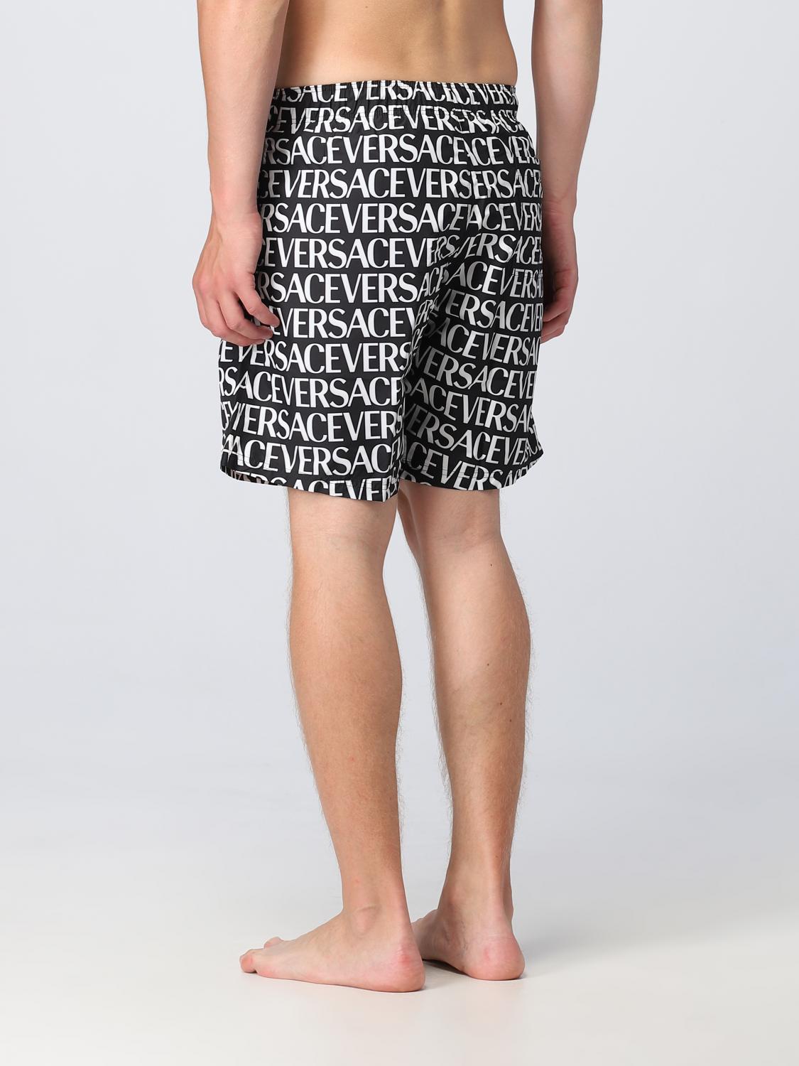 Versace Men's Black & White Logo Swimwear Swim Shorts Versace sz 4 US S IT 48