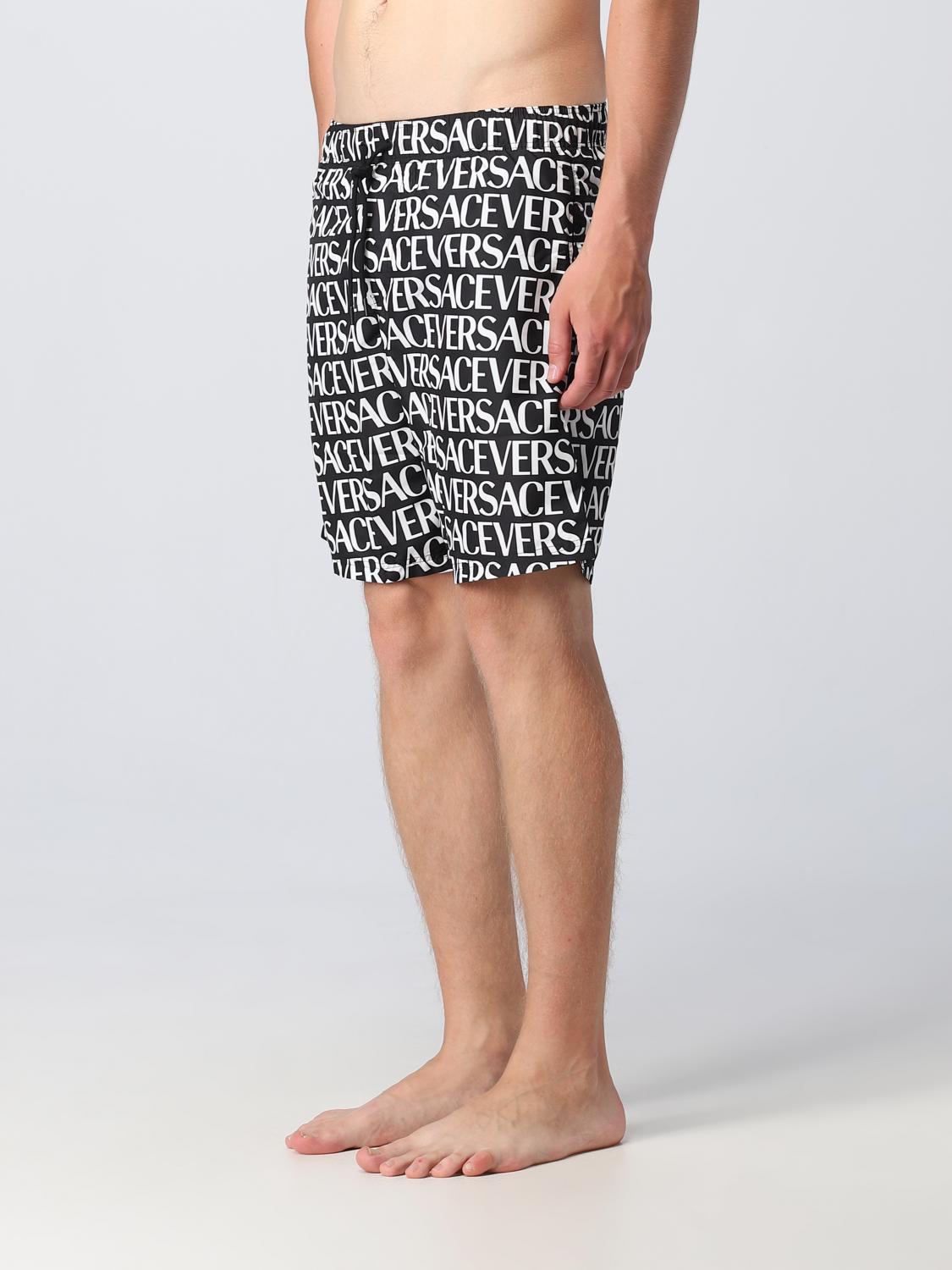 Versace Men's Black & White Logo Swimwear Swim Shorts Versace sz 4 US S IT 48