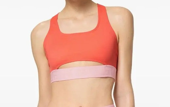 Versace Women's Coral Pink Greeca Print Swimsuit Top Versace Sz 4 US L IT 44