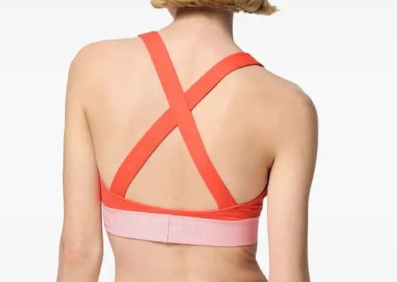 Versace Women's Coral Pink Greeca Print Swimsuit Top Versace Sz 4 US L IT 44