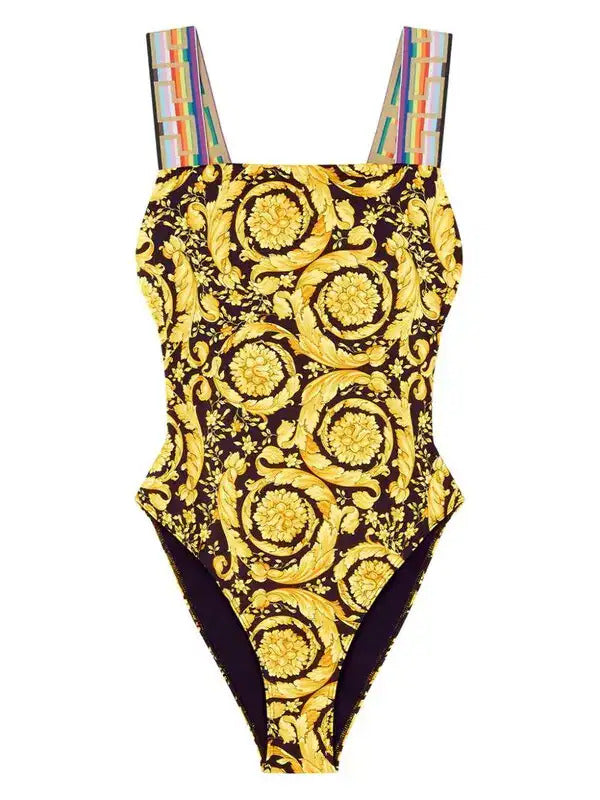 Versace Women's Greca Border Barocco One Piece Swimsuit Versace sz 1 US XS IT 38