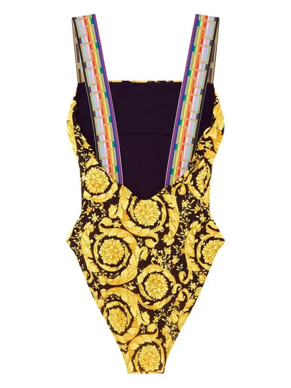 Versace Women's Greca Border Barocco One Piece Swimsuit Versace sz 1 US XS IT 38