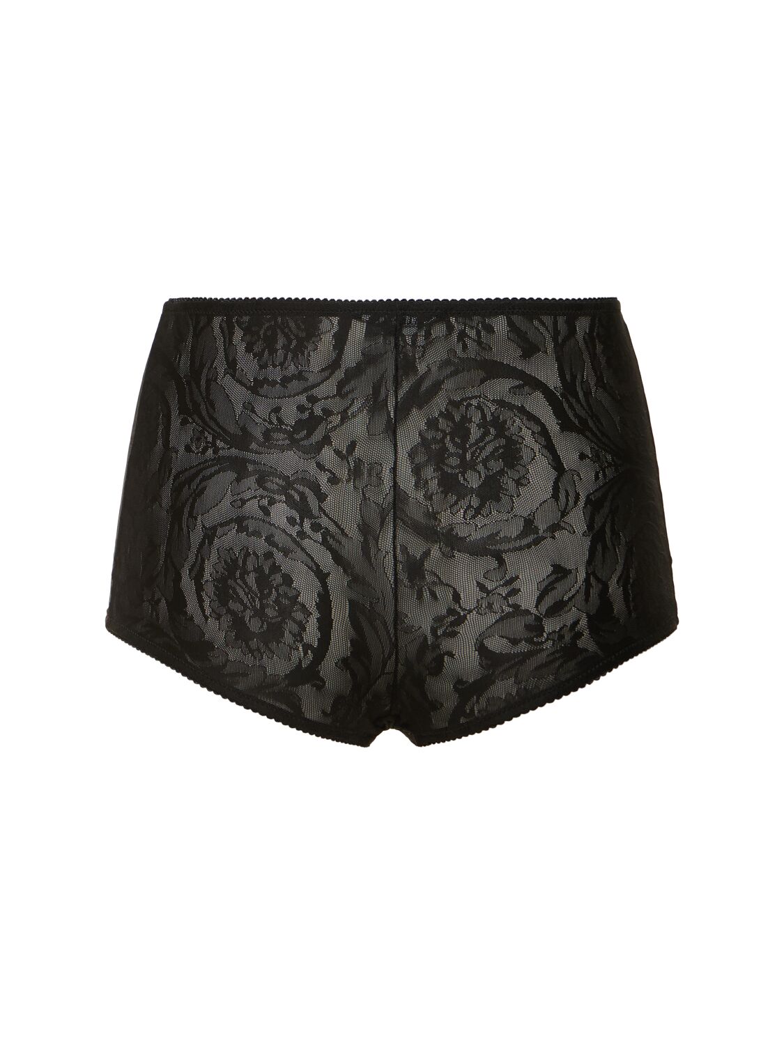 Versace Women's "Jacquard Barocco Tulle" Black Panties Versace sz 3 US M IT 42