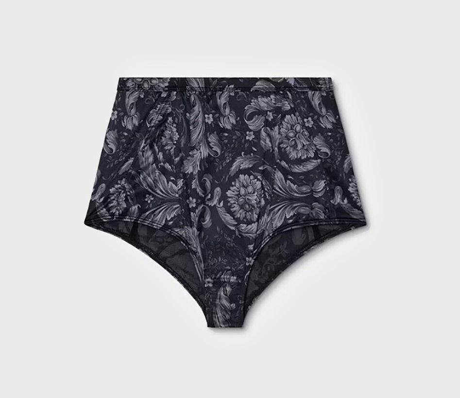 Versace Women's "High Waist Barocco" Stretch Panties Versace sz 5 US XL IT 46