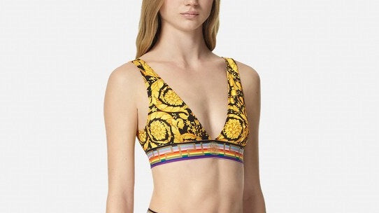 Versace Women's "Barocco" Print Swimsuit Top Versace Sz 1 US XS IT 38