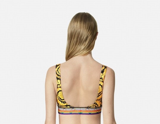 Versace Women's "Barocco" Print Swimsuit Top Versace Sz 1 US XS IT 38