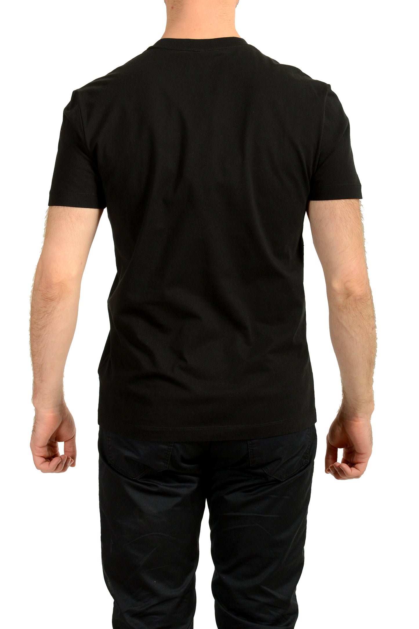 Versace Men's Logo Print Embellishment Crewneck Short Sleeve T-Shirt US M IT 50