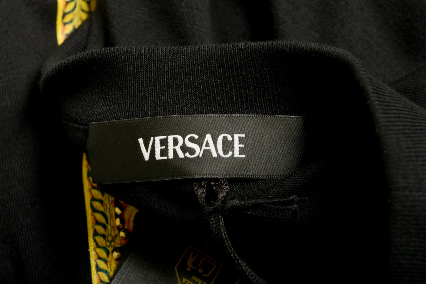 Versace Men's Logo Print Embellishment Crewneck Short Sleeve T-Shirt US M IT 50