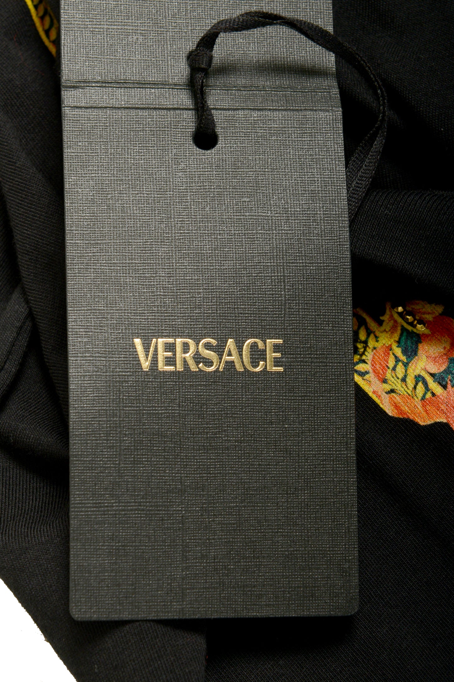 Versace Men's Logo Print Embellishment Crewneck Short Sleeve T-Shirt US M IT 50