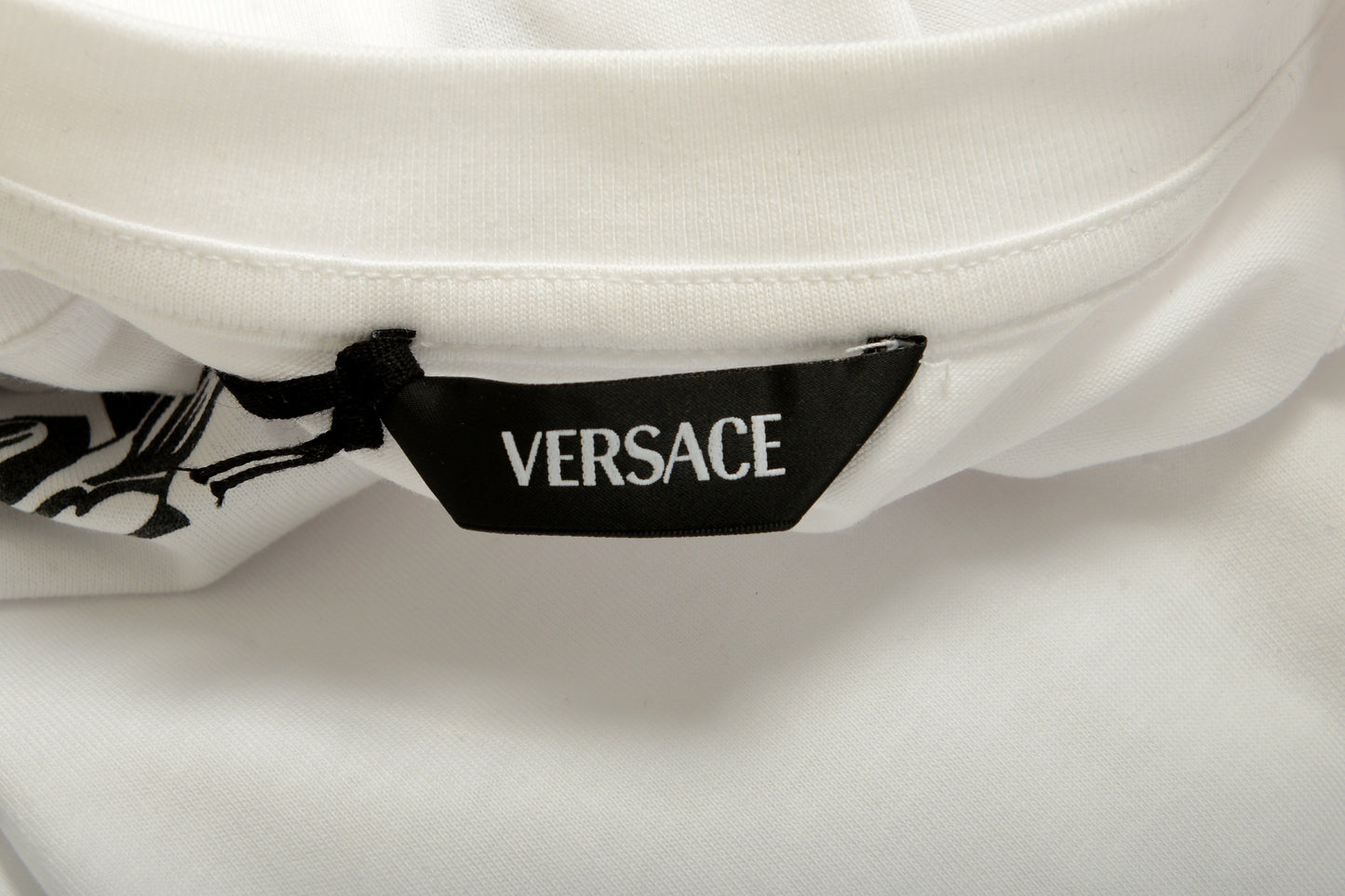 Versace Men's White Logo Print Crewneck Short Sleeve T-Shirt US M IT 50