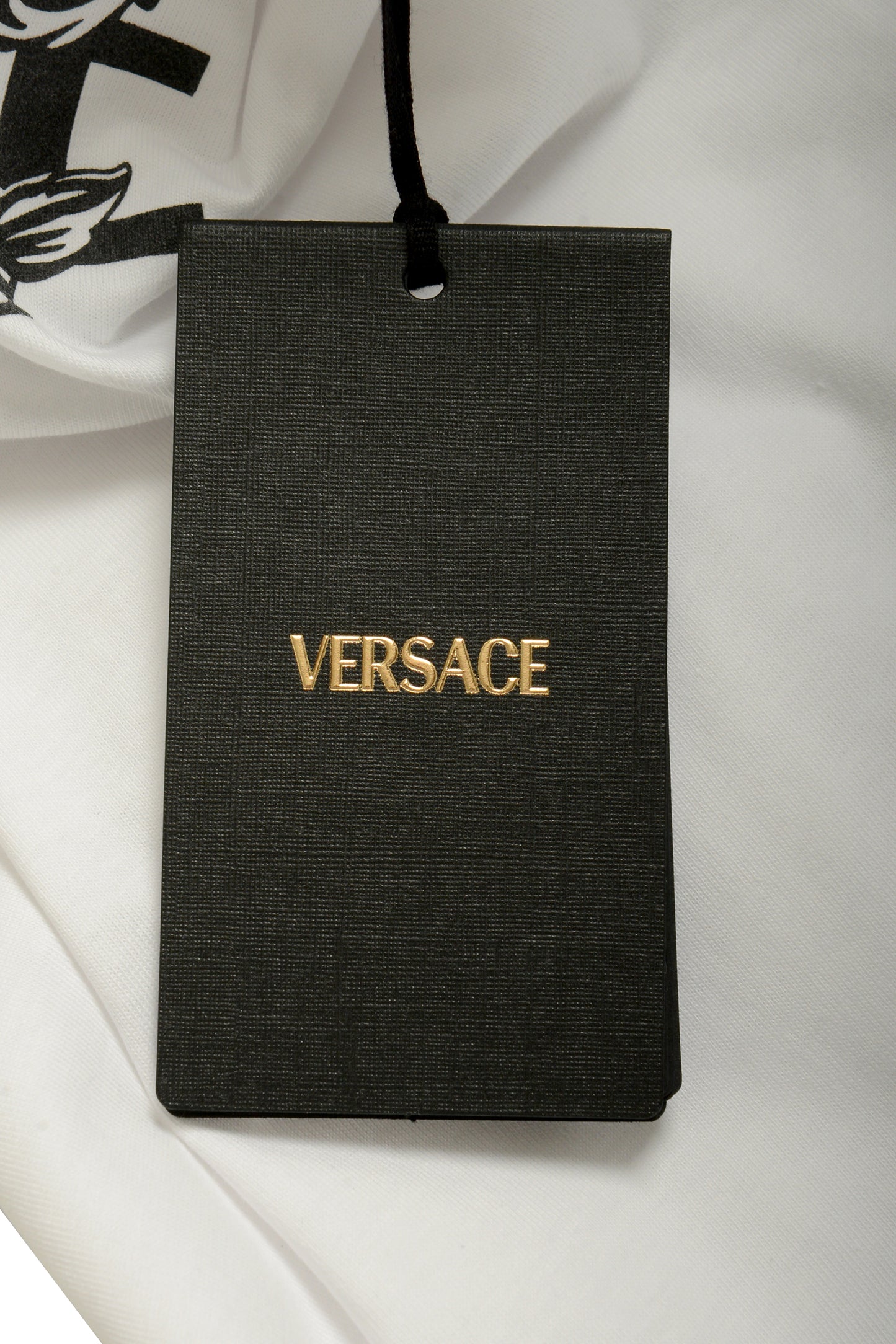 Versace Men's White Logo Print Crewneck Short Sleeve T-Shirt US M IT 50