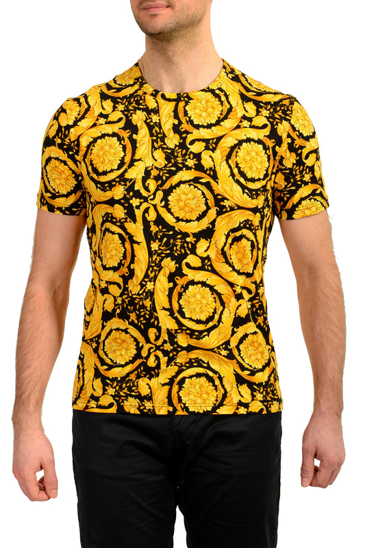 Versace Men's Gold Barocco Print Crewneck T-Shirt Versace sz 4 US S IT 48
