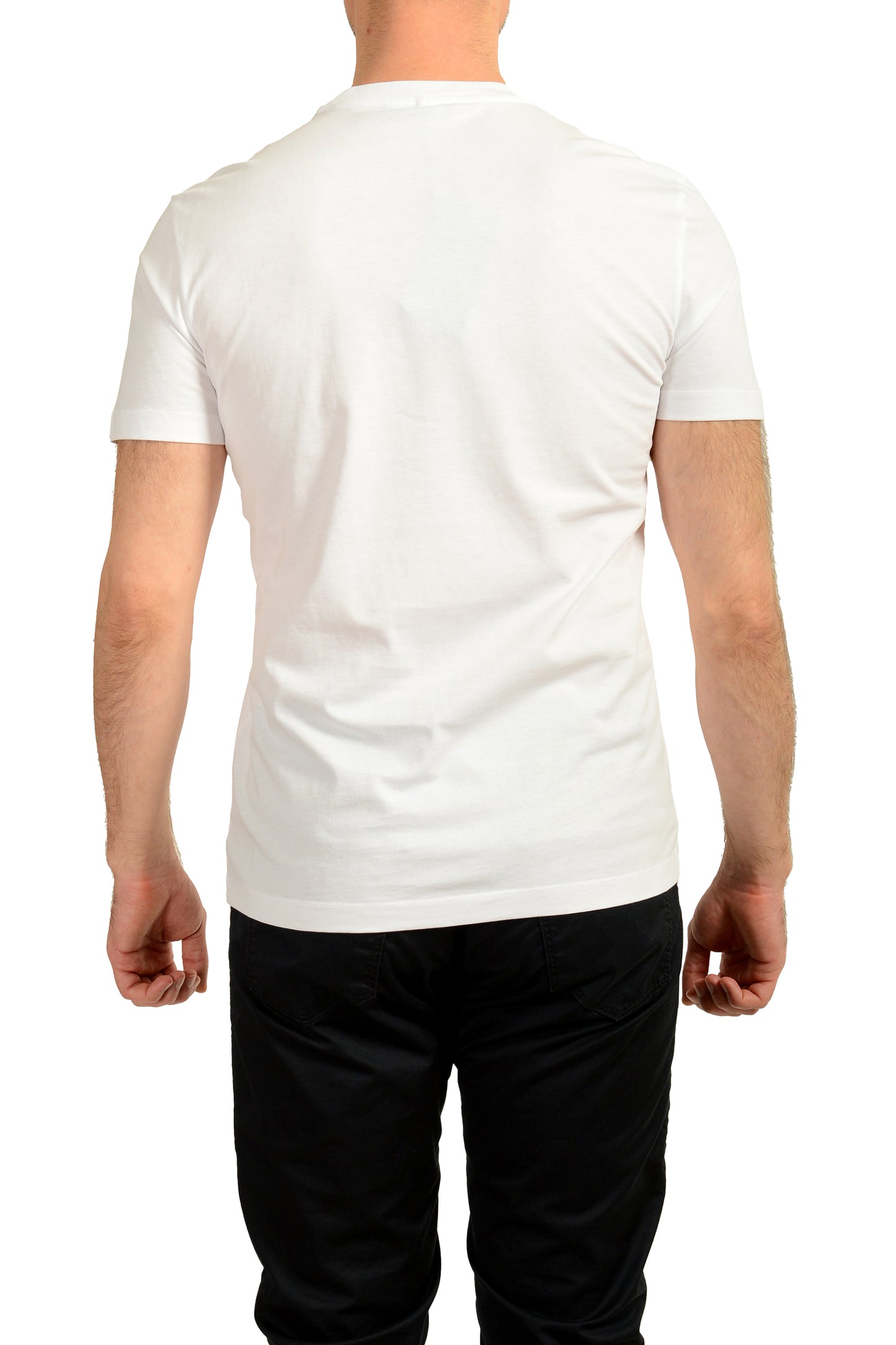 Versace Men's White Black Medusa Embroidery Short Sleeve T-Shirt US M IT 50