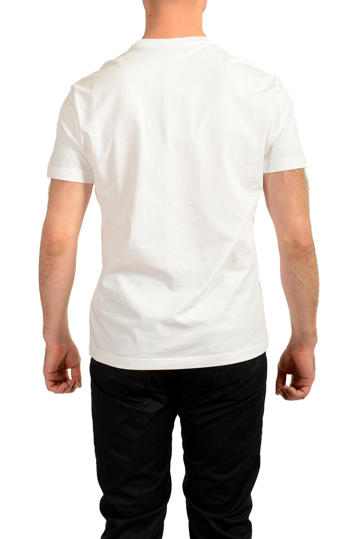 Versace Men's Gold Medusa Print White Short Sleeve Crewneck T-Shirt US L IT 52