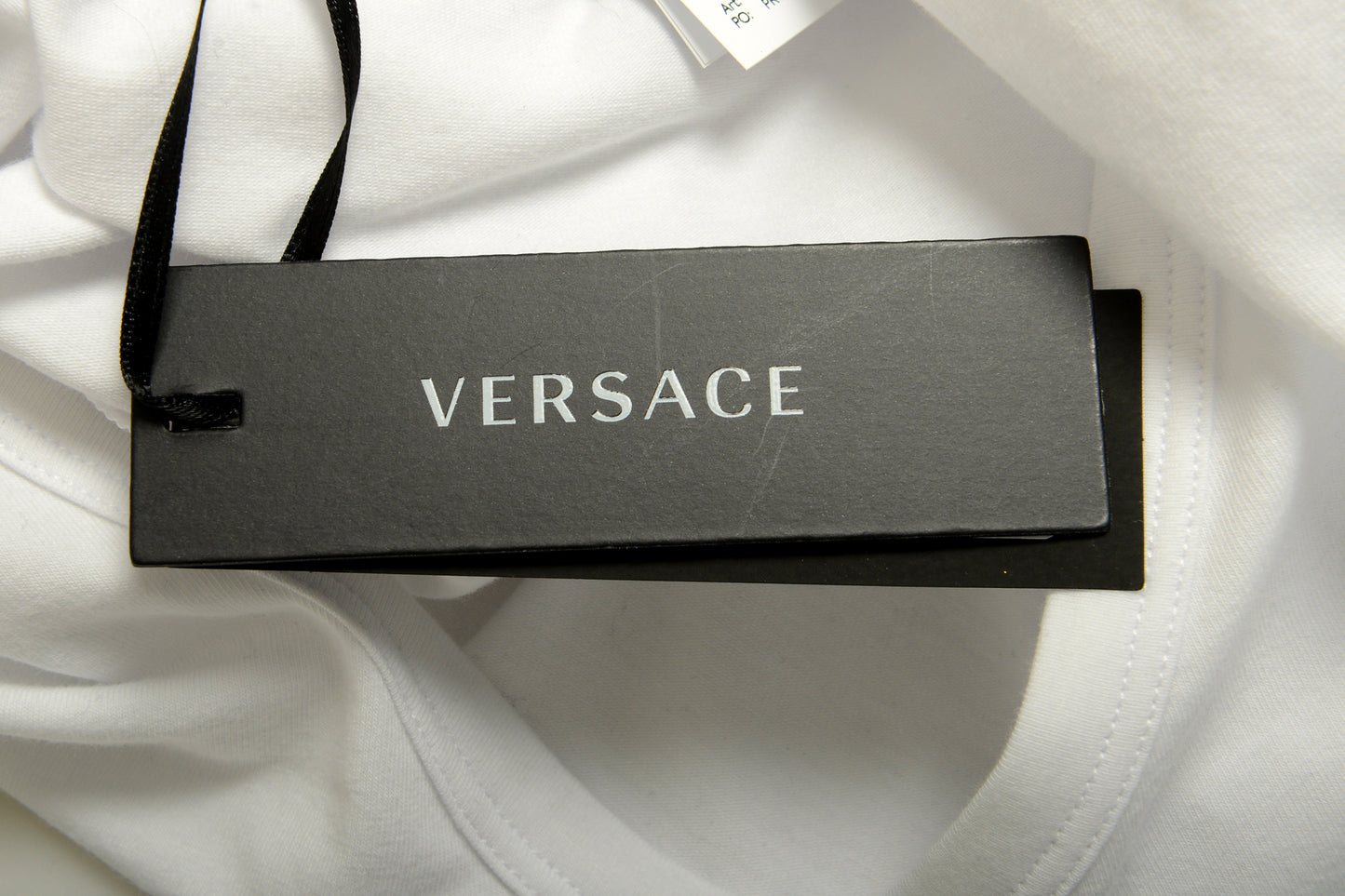 Versace Men's Gold Medusa Print White V-Neck T-Shirt Versace sz 5 US M IT 50