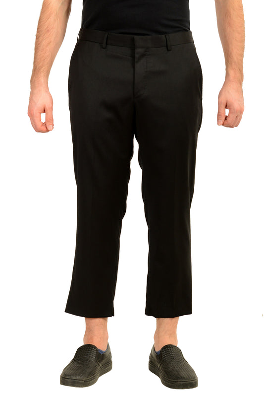 Hugo Boss Men's "Genesis4" Slim Fit Black 100% Wool Dress Pants US 34R IT 50R