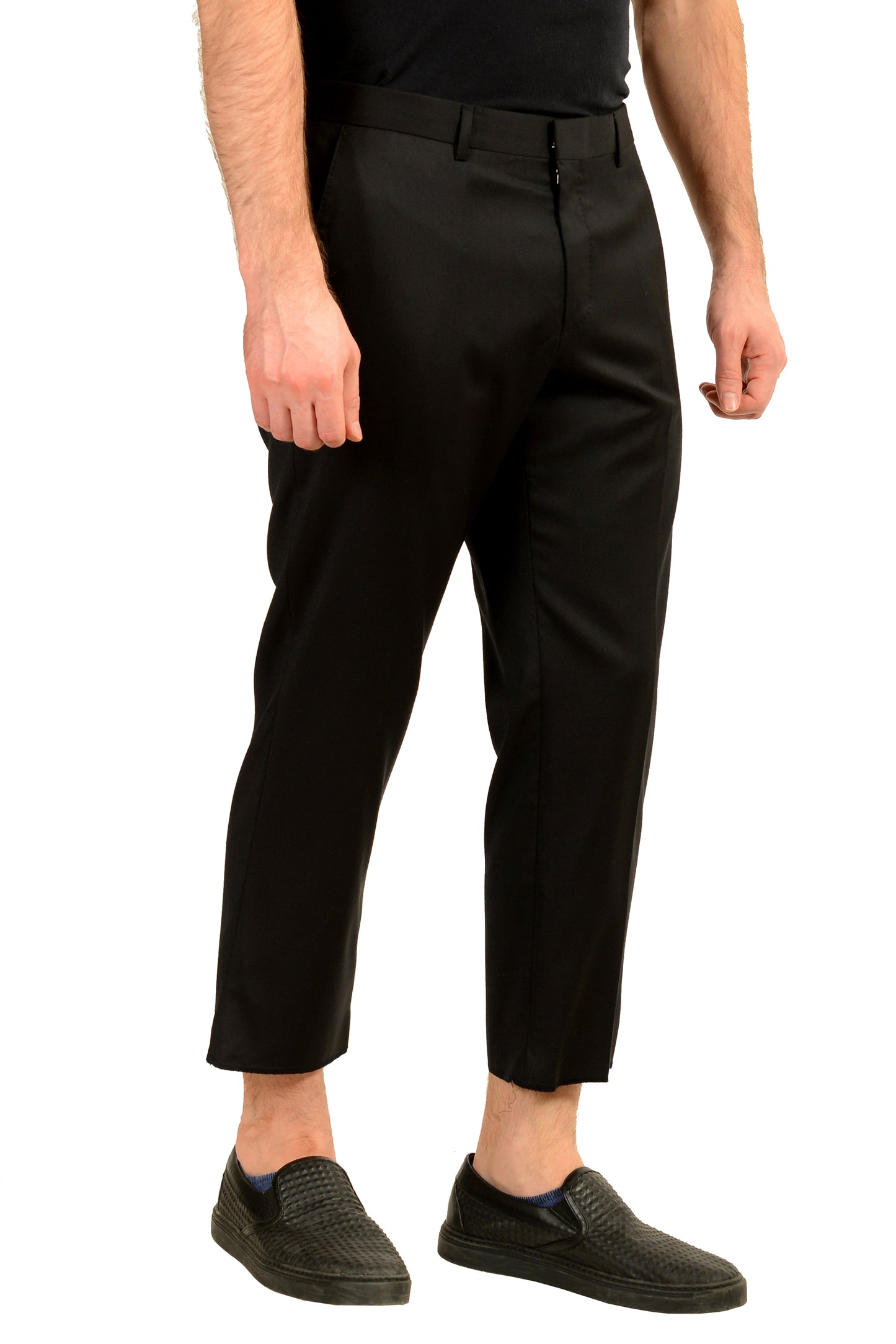 Hugo Boss Men's "Genesis4" Slim Fit Black 100% Wool Dress Pants US 34R IT 50R