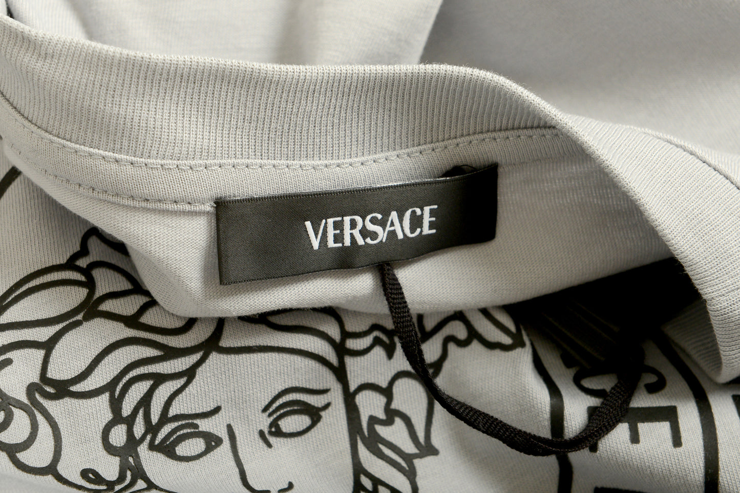 Versace Men's Gray Logo Print Crewneck Short Sleeve T-Shirt US XL IT 54