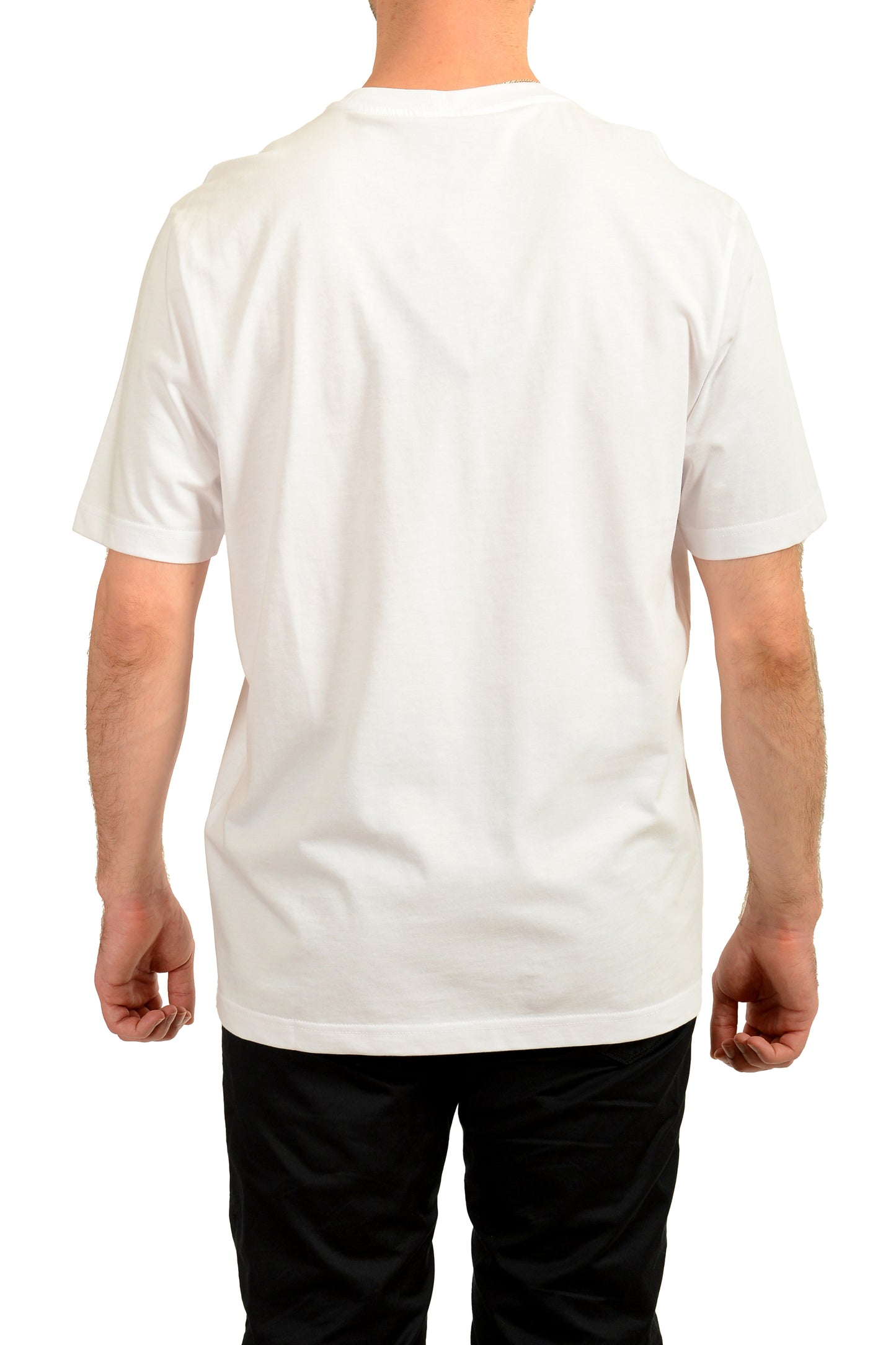 Versace Men's White Greeca Print Crewneck Short Sleeve T-Shirt US M IT 50