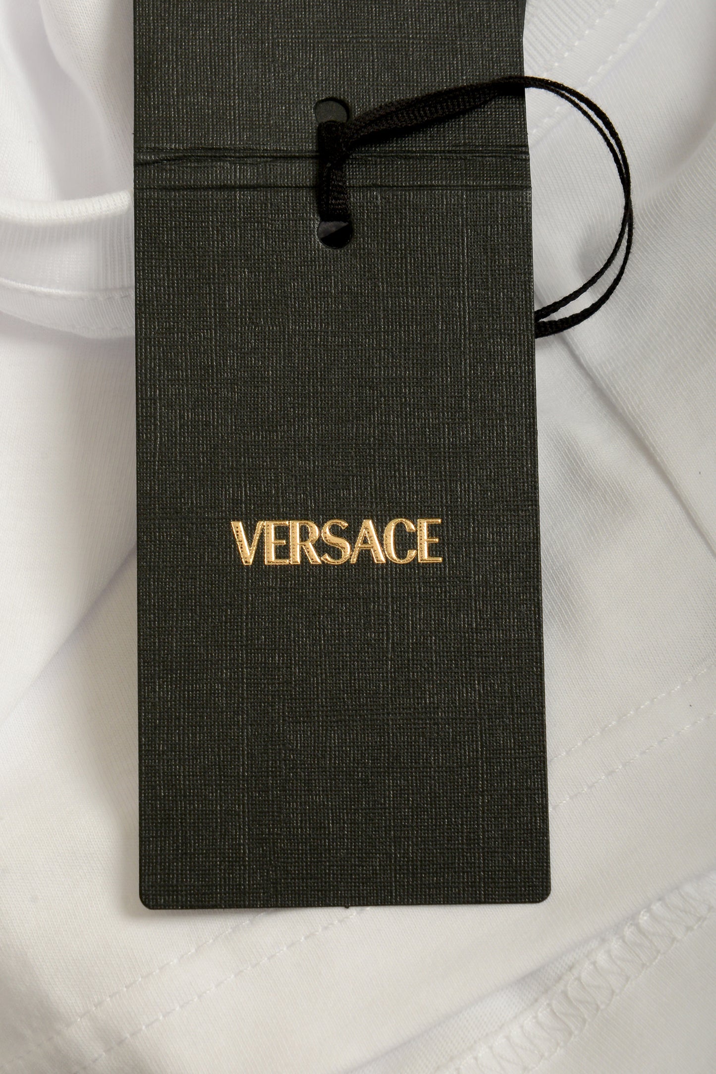 Versace Men's White Greeca Print Crewneck Short Sleeve T-Shirt US M IT 50