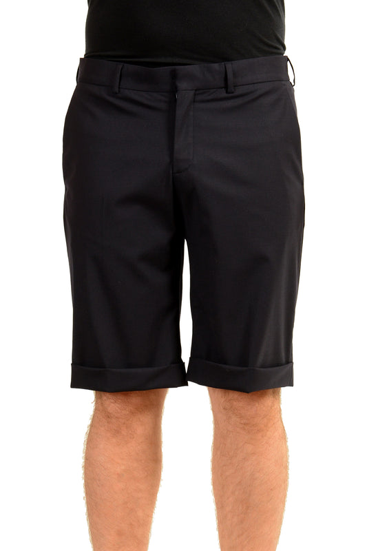 Malo Men's Navy Blue Wool Bermuda Shorts US 32 IT 48