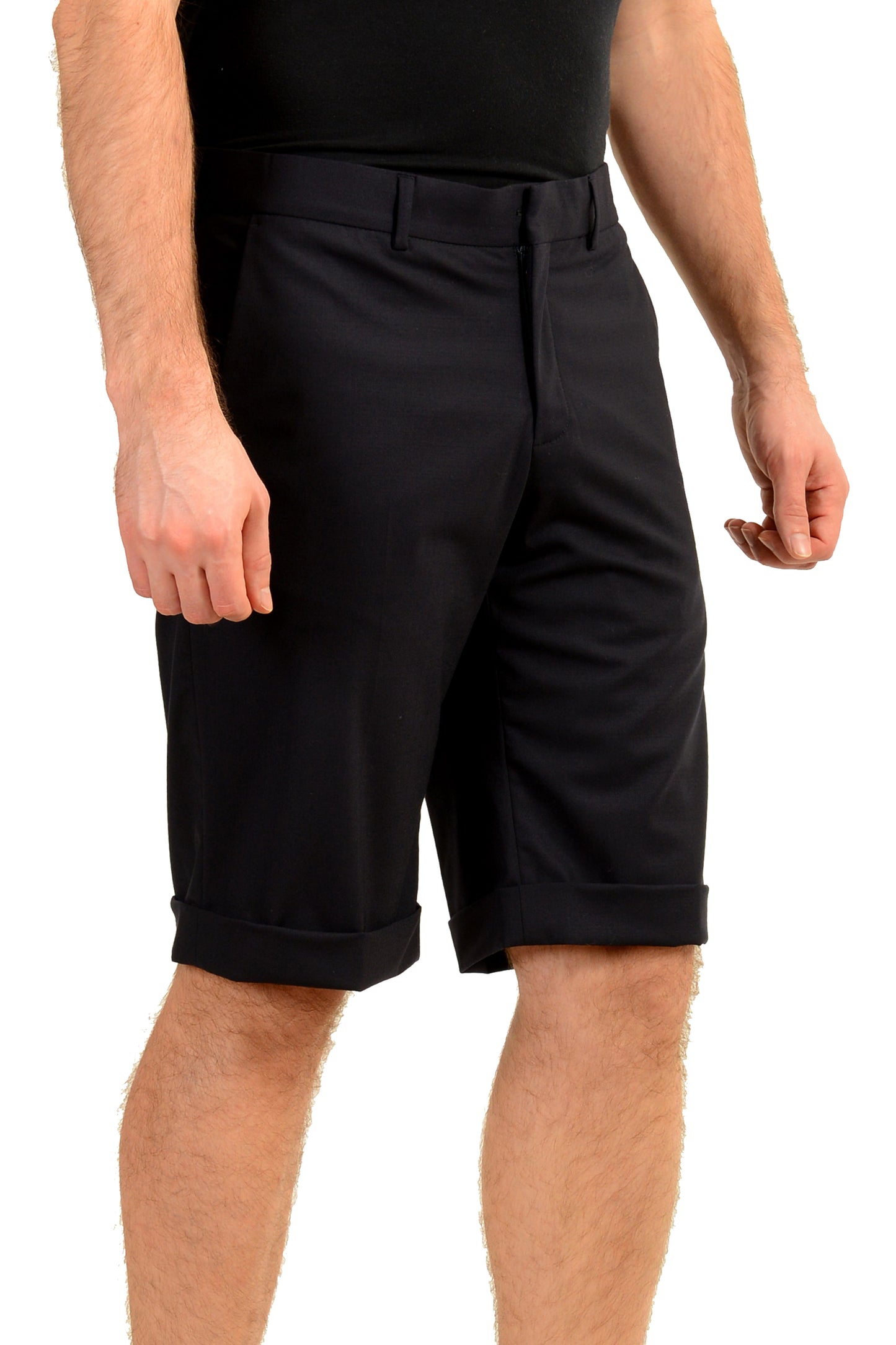 Malo Men's Navy Blue Wool Bermuda Shorts US 32 IT 48