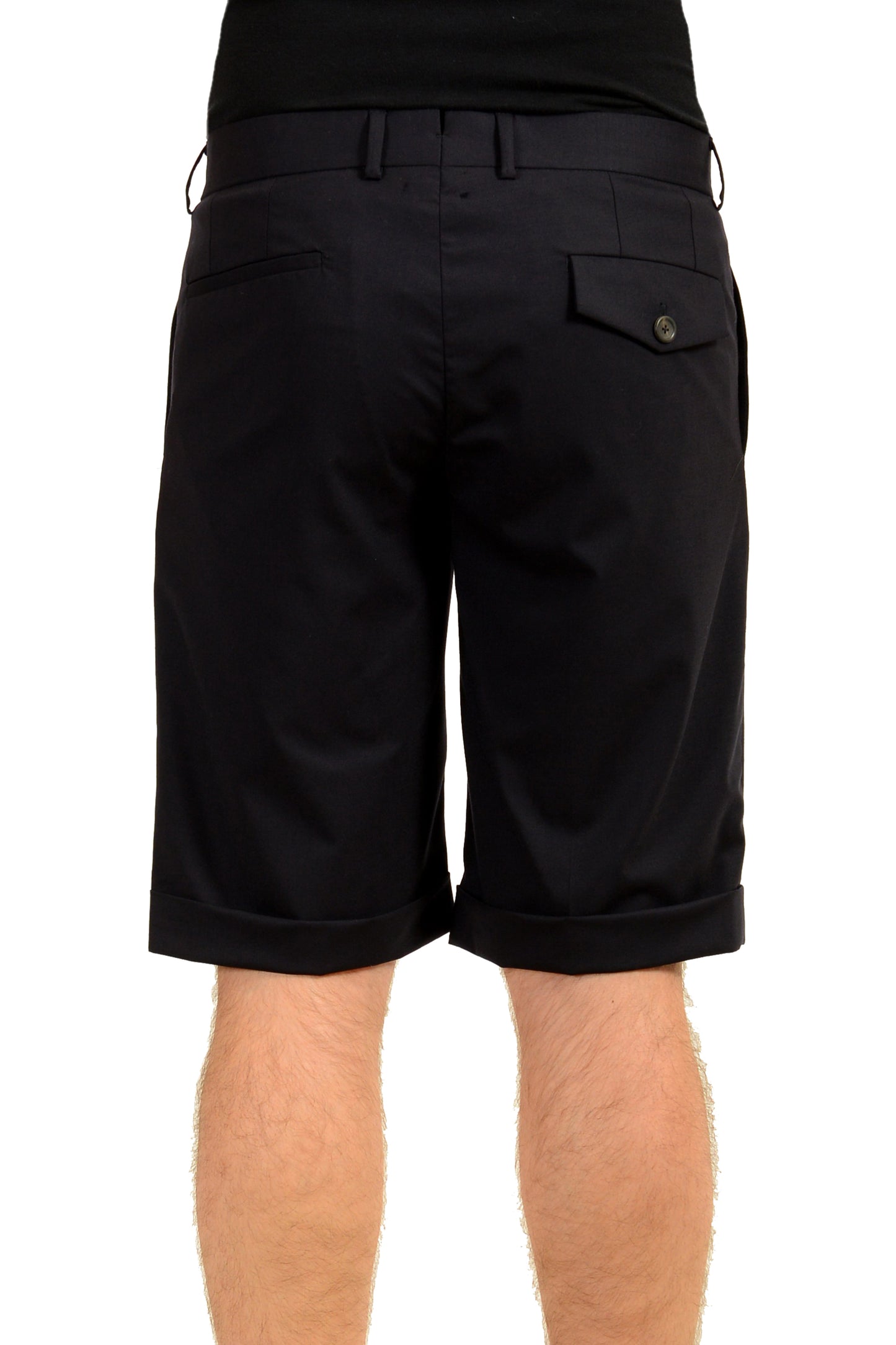 Malo Men's Navy Blue Wool Bermuda Shorts US 32 IT 48