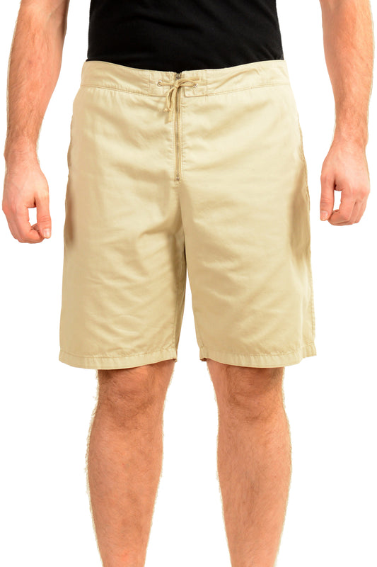 Malo Men's Light Beige Flat Front Bermuda Shorts US 34 IT 50