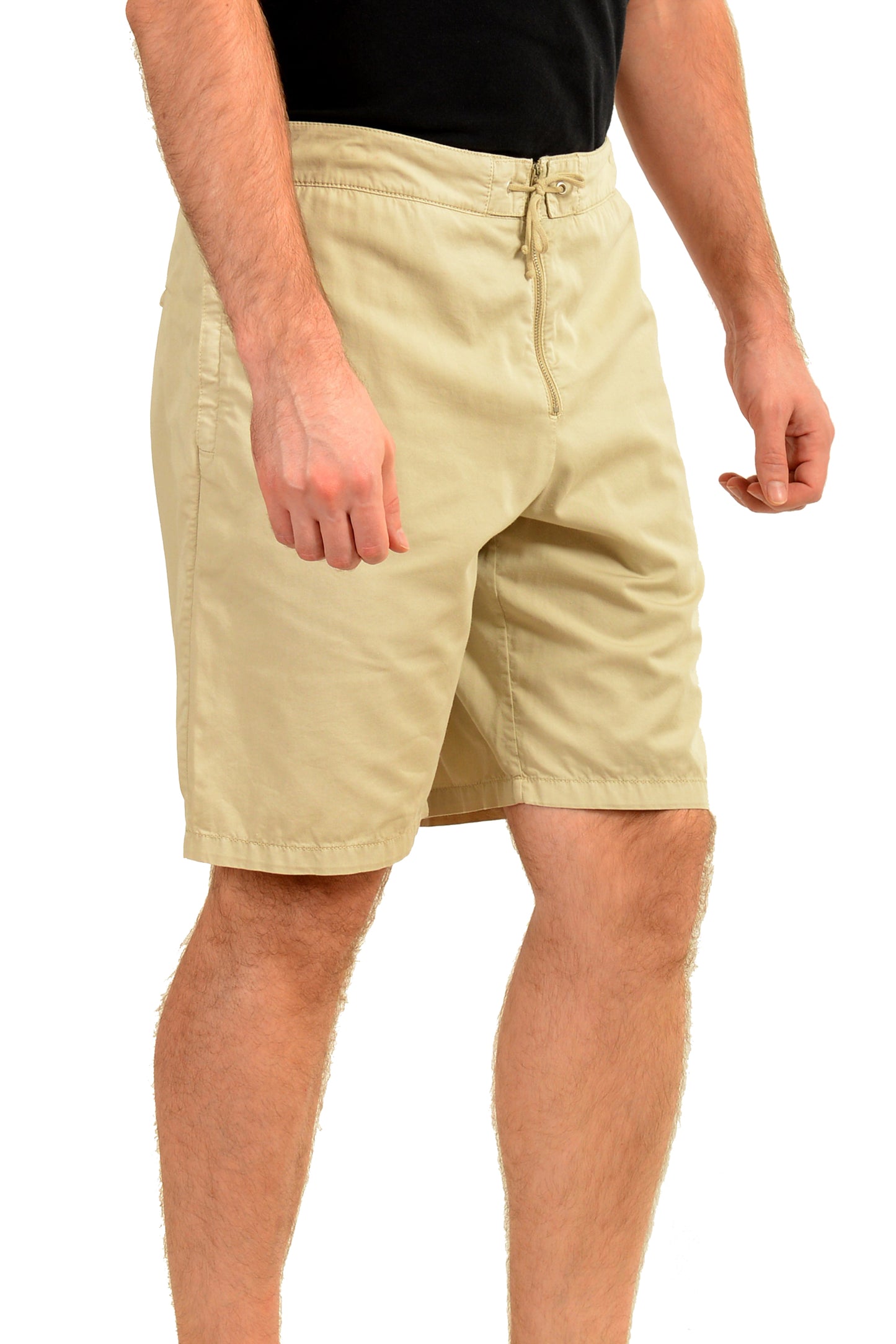 Malo Men's Light Beige Flat Front Bermuda Shorts US 34 IT 50