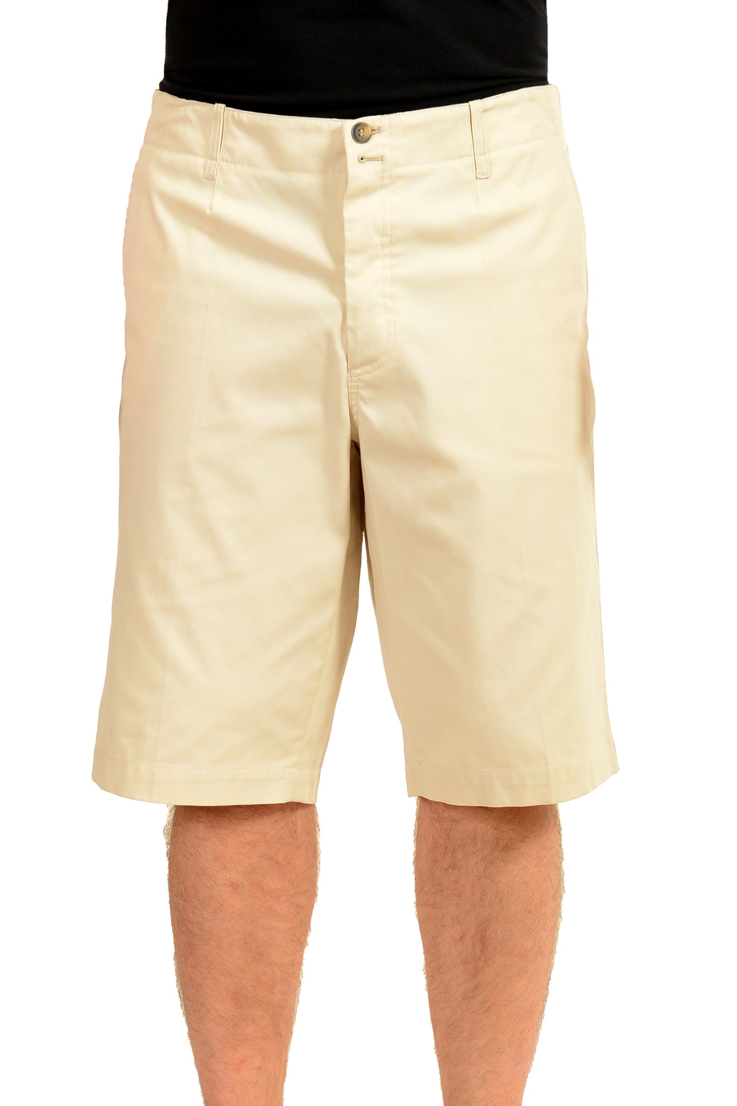 Malo Men's Ivory Flat Front Bermuda Shorts US 40 IT 56