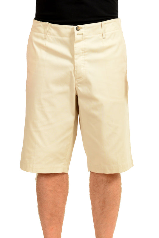 Malo Men's Ivory Flat Front Bermuda Shorts US 40 IT 56