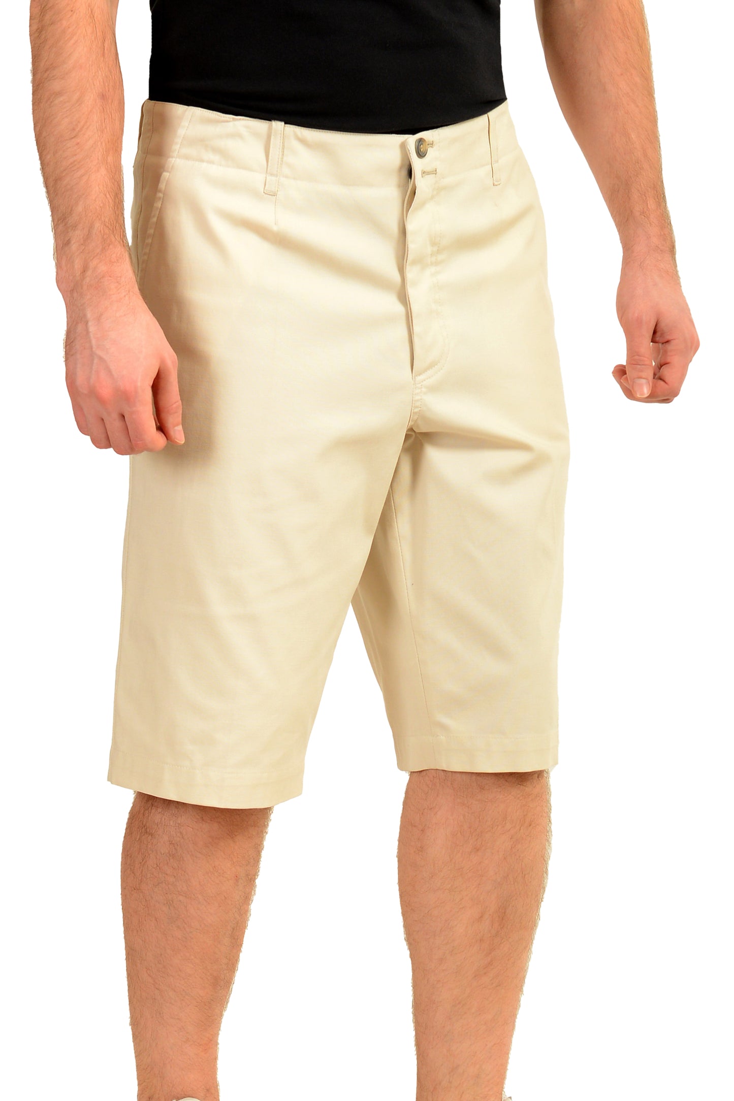 Malo Men's Ivory Flat Front Bermuda Shorts US 40 IT 56