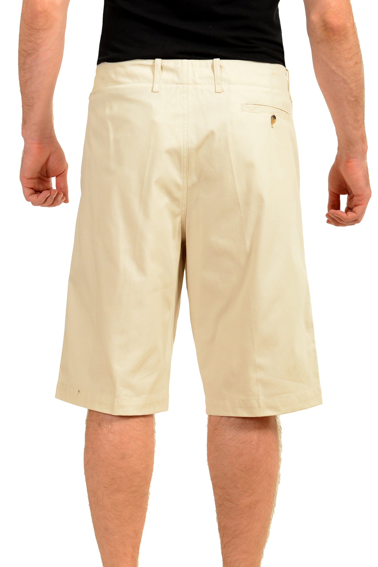 Malo Men's Ivory Flat Front Bermuda Shorts US 40 IT 56