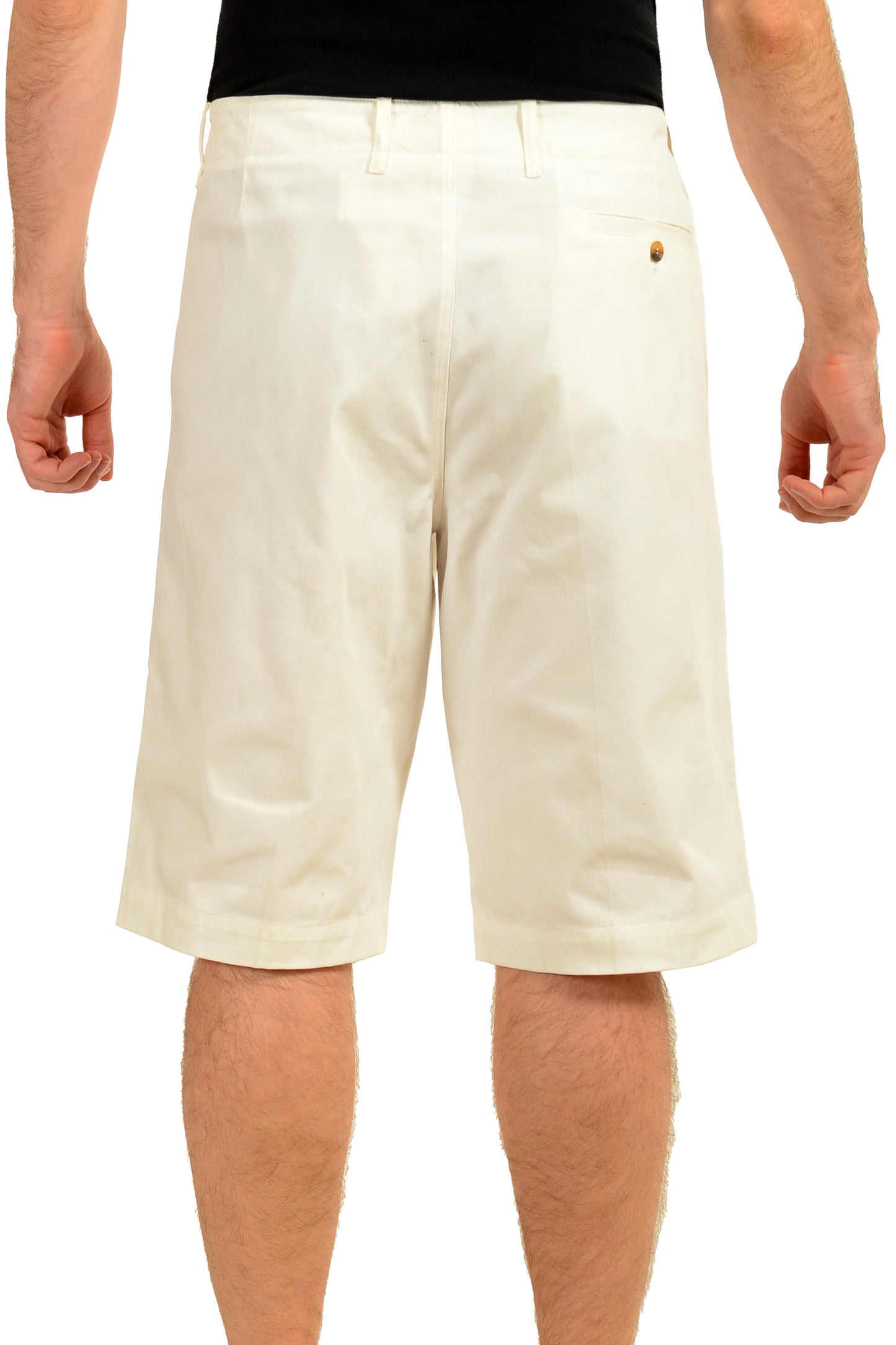 Malo Men's Ivory Flat Front Bermuda Shorts US 40 IT 56