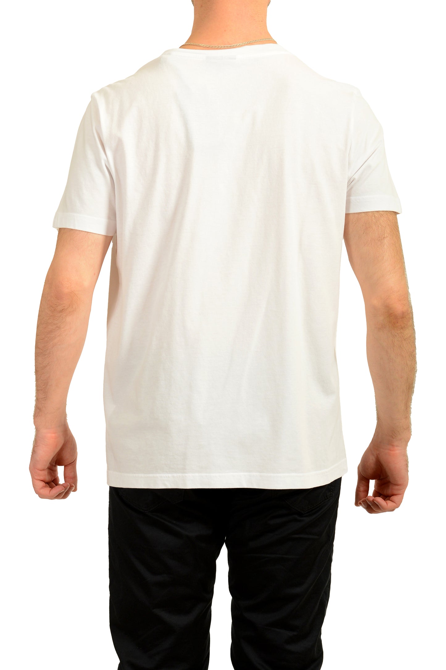 Belstaff Men's White Graphic Print Crewneck Short Sleeve T-Shirt US 2Xl IT 56