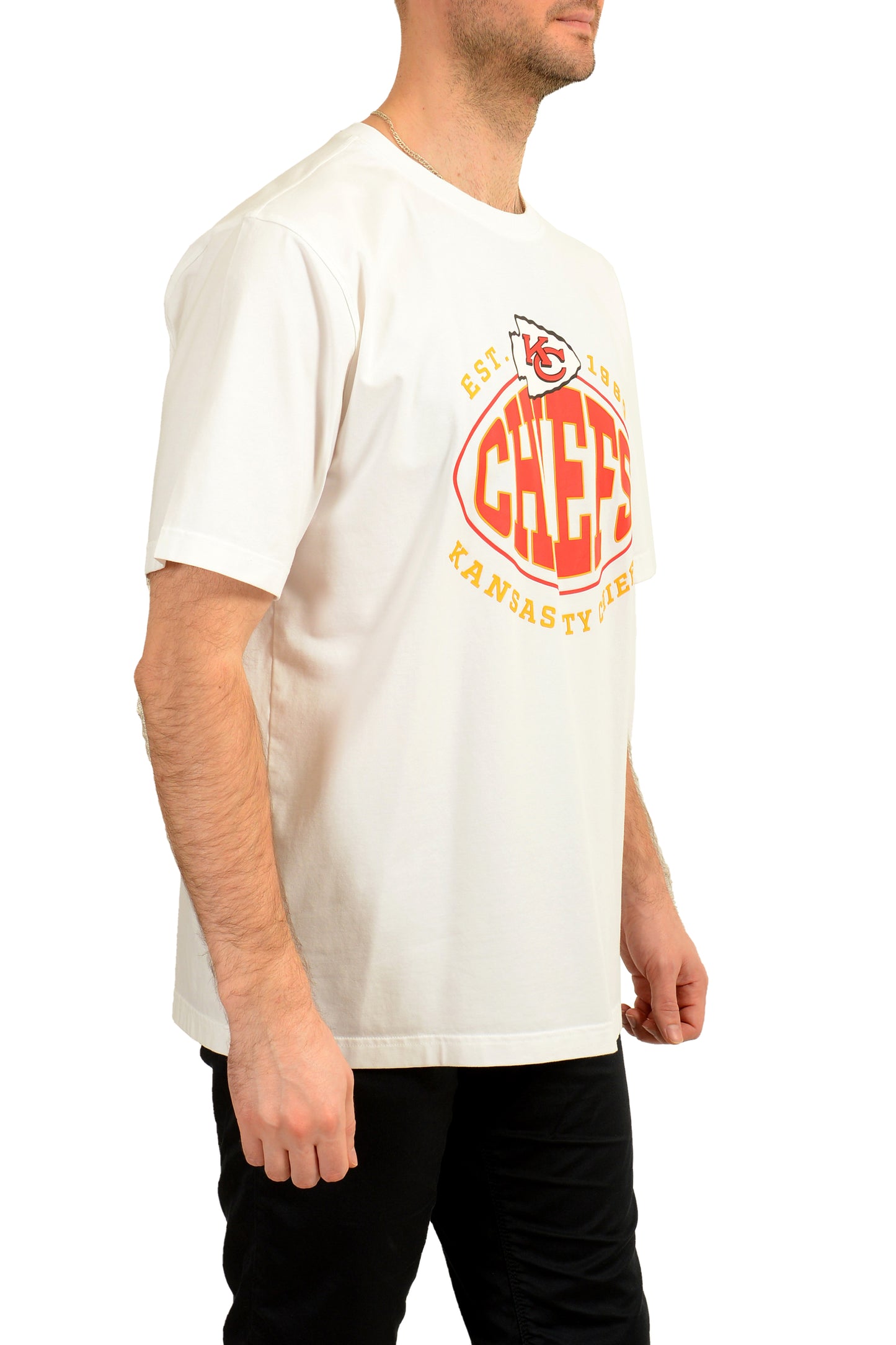 Hugo BossXNFL Men's "Trap_NFL" White Crewneck Short Sleeve T-Shirt US 2XL IT 56