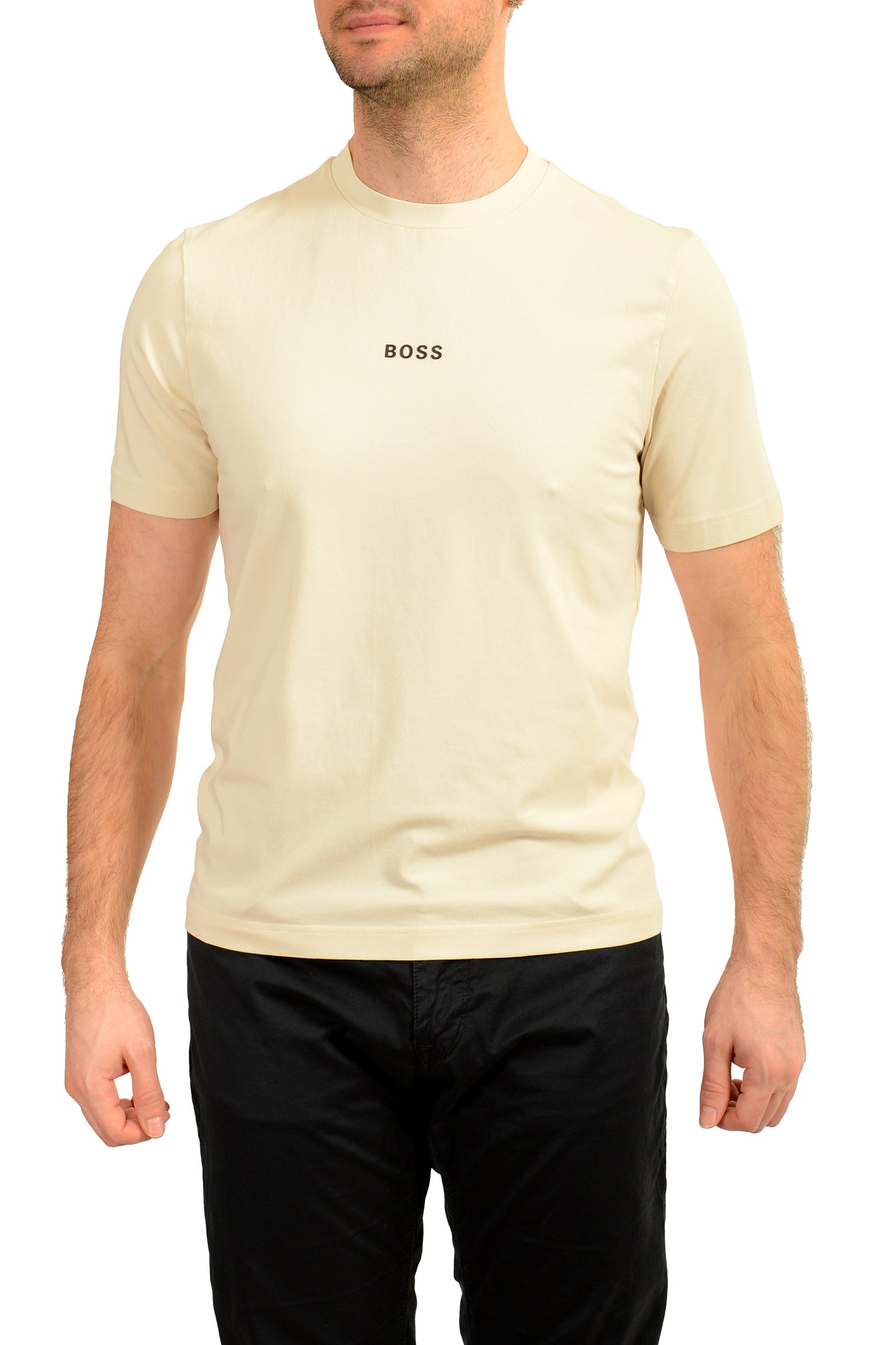 Hugo Boss Men's "TChup 1" Beige Crewneck Short Sleeve T-Shirt US S IT 48
