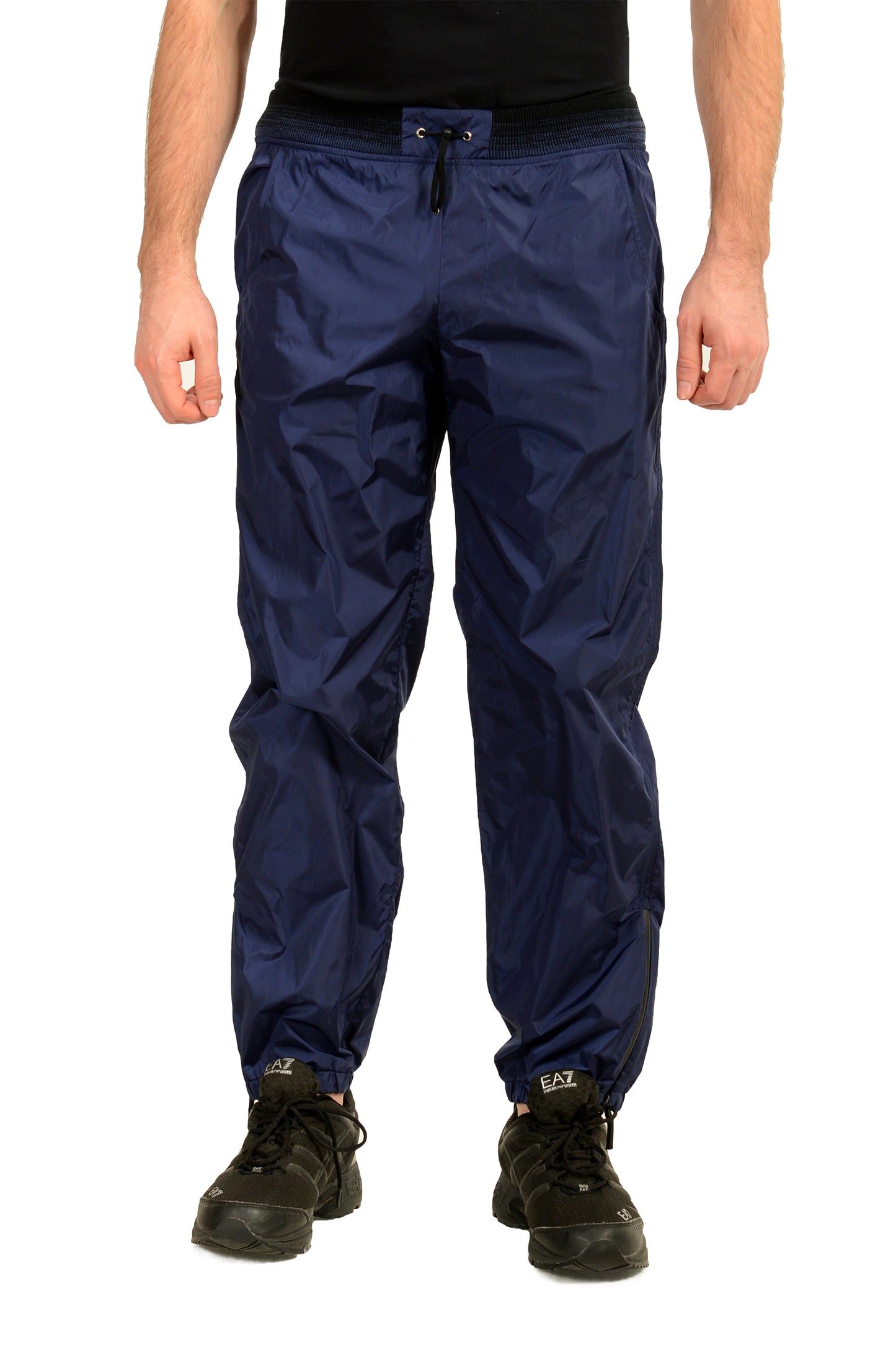 Malo Men's Navy Blue Windbreaker Membrane Athletic Pants US 32 IT 48