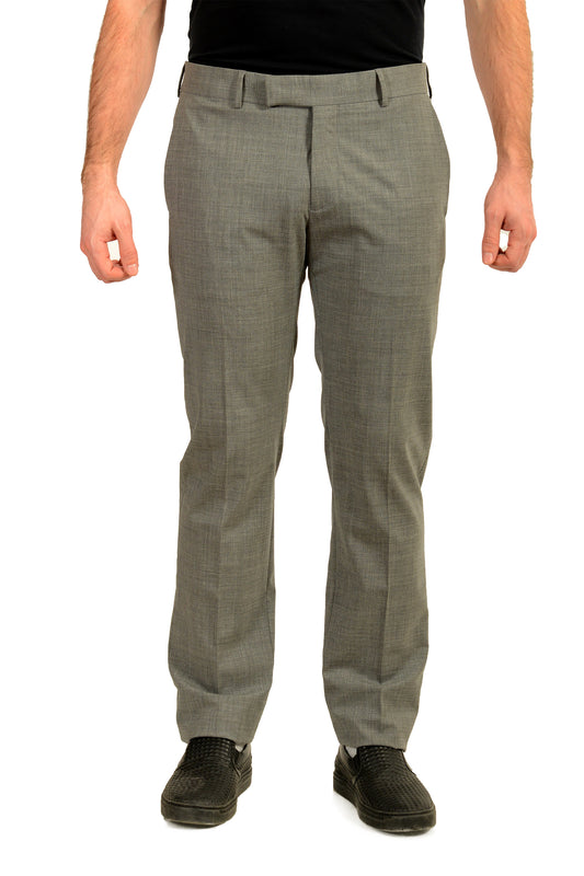 Malo Men's Gray Wool Flat Front Dress Pants US 36 IT 52